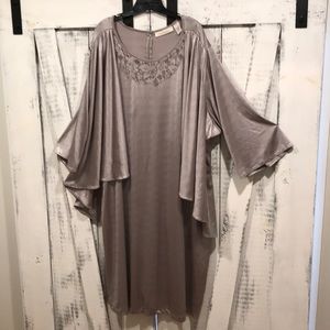 Roamans, 3X, Sparkly Silver kaftan Inspired Dress